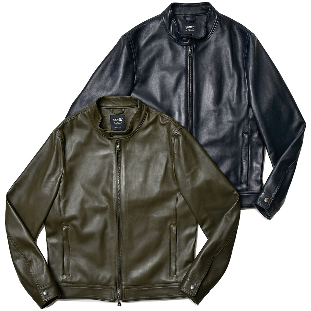 【1回着用】エンメティ☆ユリ☆ラムスキン☆ブラウン☆シングルライダース♡48 EMMETI エンメティ JURI ユリ ラムスキン ナッパマンガ シングル