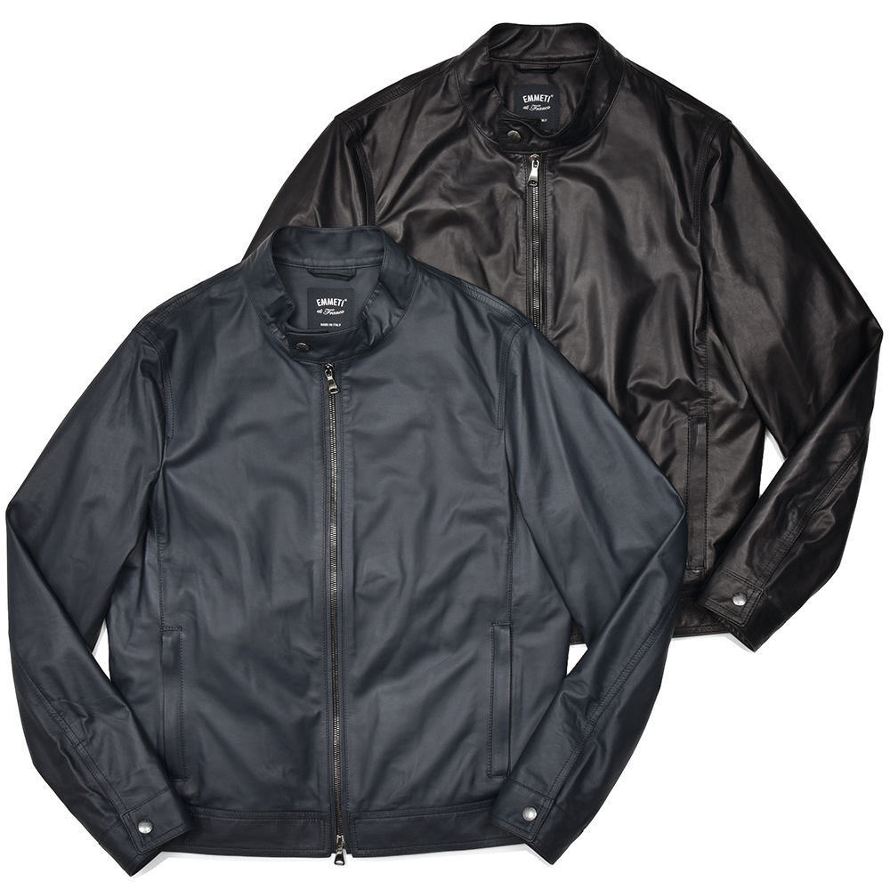 EMMETI エンメティ　ラムスキン　シングルライダース EMMETI エンメティ ERICK エリック ラムスキン 襟付き シングル
