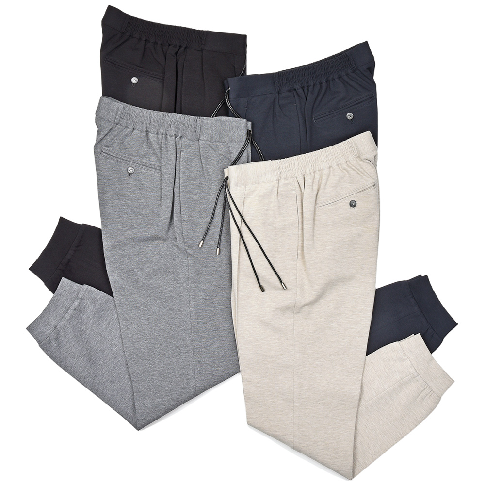 giabsarchivio(ジャブスアルキヴィオ)<br>別注RIBring ニューウォッシャブルジャージー 1プリーツリブパンツ A5666 33052003117