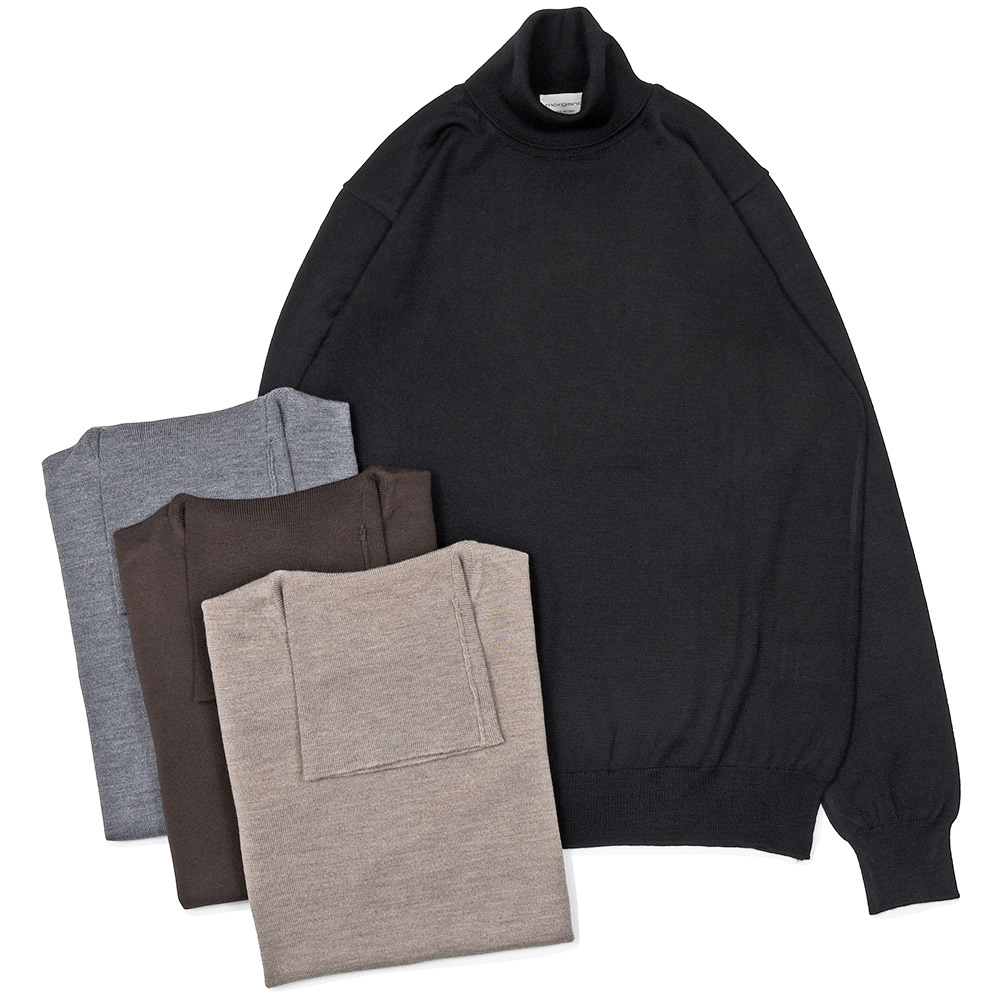 morgano(モルガーノ)<br>エクストラファインメリノウール 12ゲージ タートルネックニット 36052004085