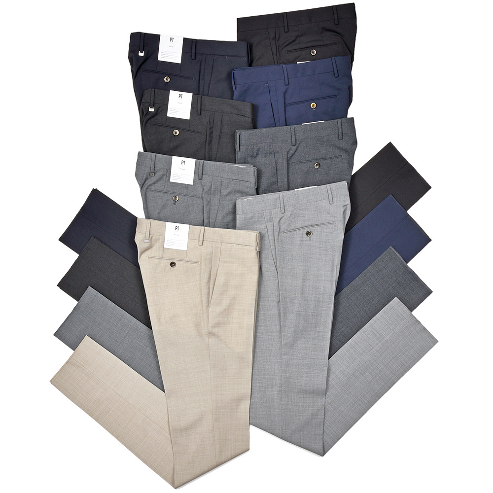 PT TORINO(ピーティートリノ)<br>Travel ウォッシャブルテクノウール ストレッチ トロピカル ノープリーツ ドレスパンツ SUPERSLIM FIT/PO35 33061005081