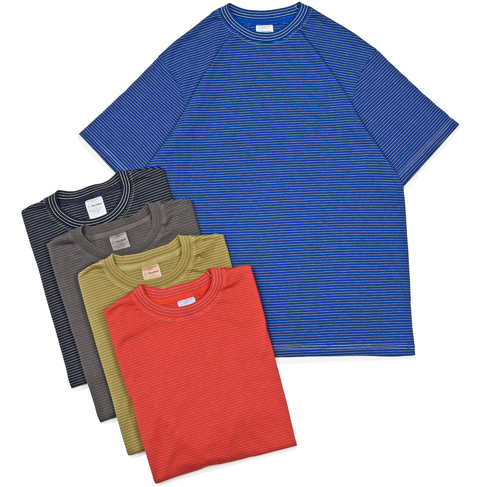 Yonetomi�i���l�g�~�j<br>GARMENT DYED BORDER T-SHIRT �R�b�g���|���G�X�e�� �K�[�����g�_�C �{�[�_�[ �N���[�l�b�N�J�b�g�\�[ 32161000232