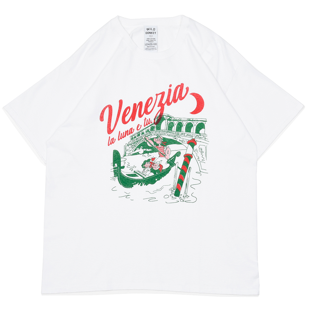 WILD DONKEY(ワイルド ドンキー)<br>VENEZIA TSHIRT コットン クルーネック プリントTシャツ 32161003146