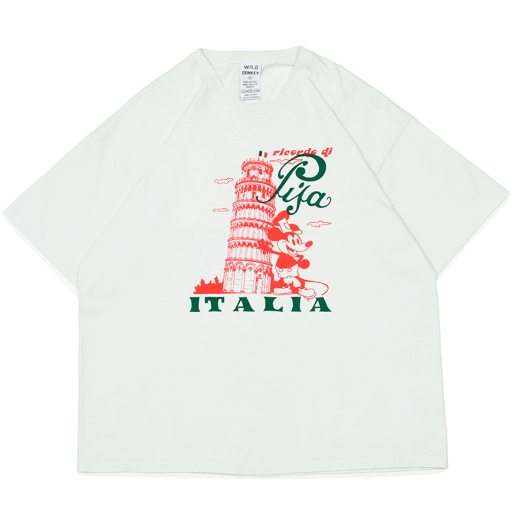 WILD DONKEY(ワイルド ドンキー)<br>PISA TSHIRT コットン クルーネック プリントTシャツ 32161002146