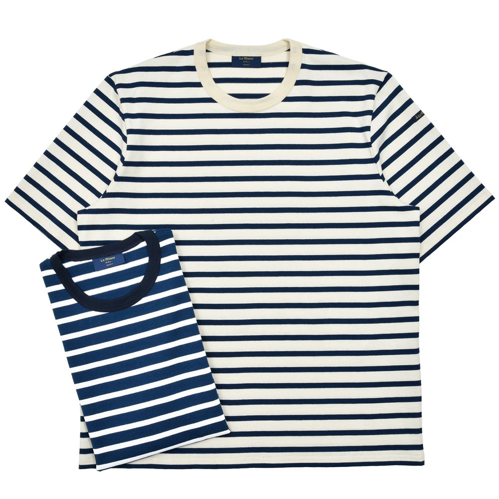 Le Minor(ル ミノア)<br>コットン ボーダー クルーネックカットソー 123101H 32065000045