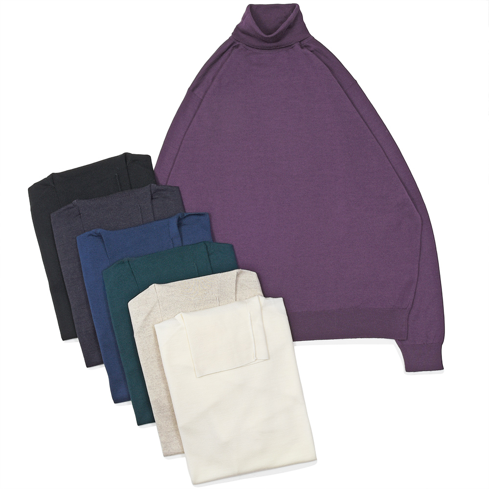 JOHN SMEDLEY�i�W�����X���h���[�j<br>LEVINE �G�N�X�g���t�@�C�������m�E�[�� 30�Q�[�W �^�[�g���l�b�N�j�b�g MODERN FIT 36062002030