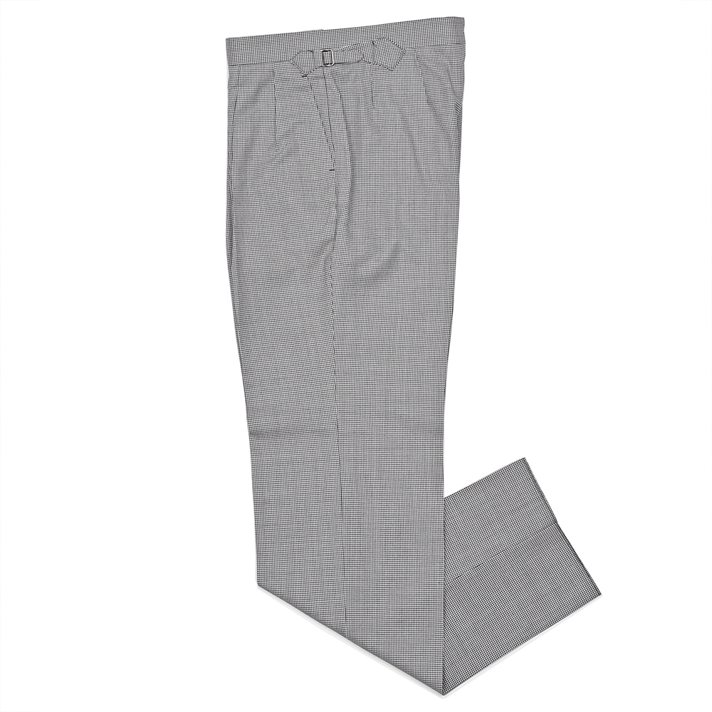 Fumiya Hirano THE TROUSERS(フミヤヒラノトラウザーズ)<br>MADDOX ウール ハウンドトゥース サイドアジャスター 2インプリーツパンツ 33062000182